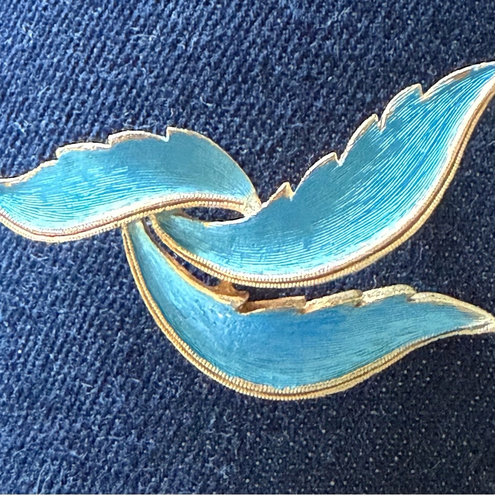 Elegant Blue and Gold Brooch